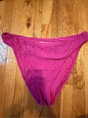 Abercrombie Fuchsia Mid Rise High Leg Moderate Bikini Bottom